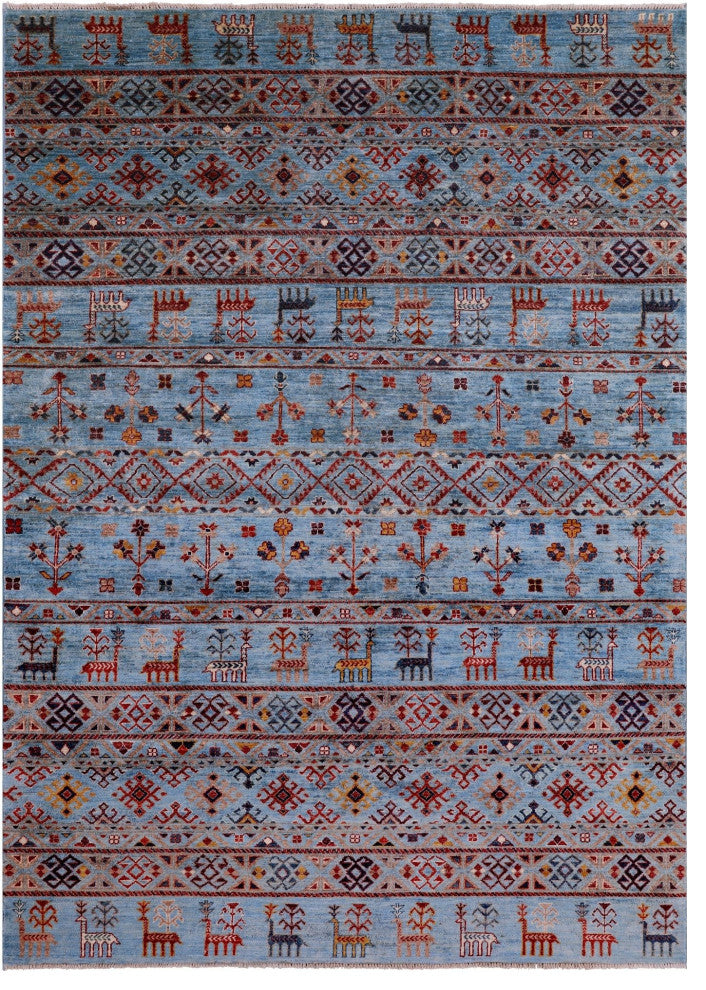 5' 8" X 7' 11" Tribal Persian Gabbeh Handmade Wool Rug Q5446