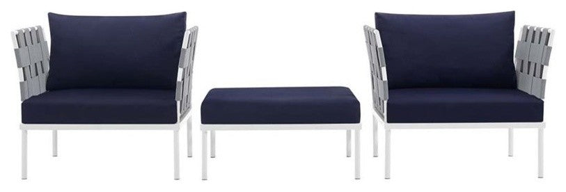 Harmony 3-Piece Outdoor Patio Aluminum Set