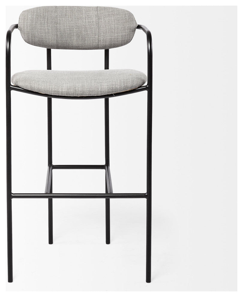 Light Gray Black Framed Bar Stool