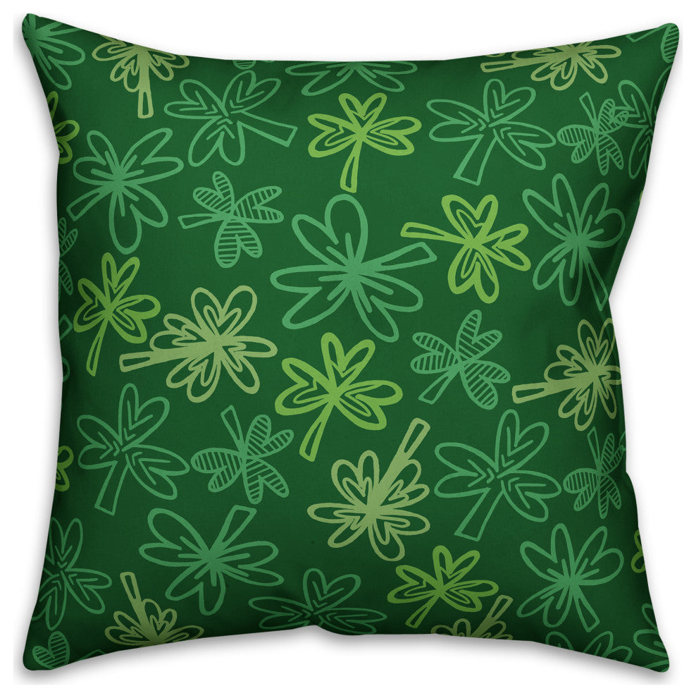 Shamrock Irish Blessing 18x18 Spun Poly Pillow