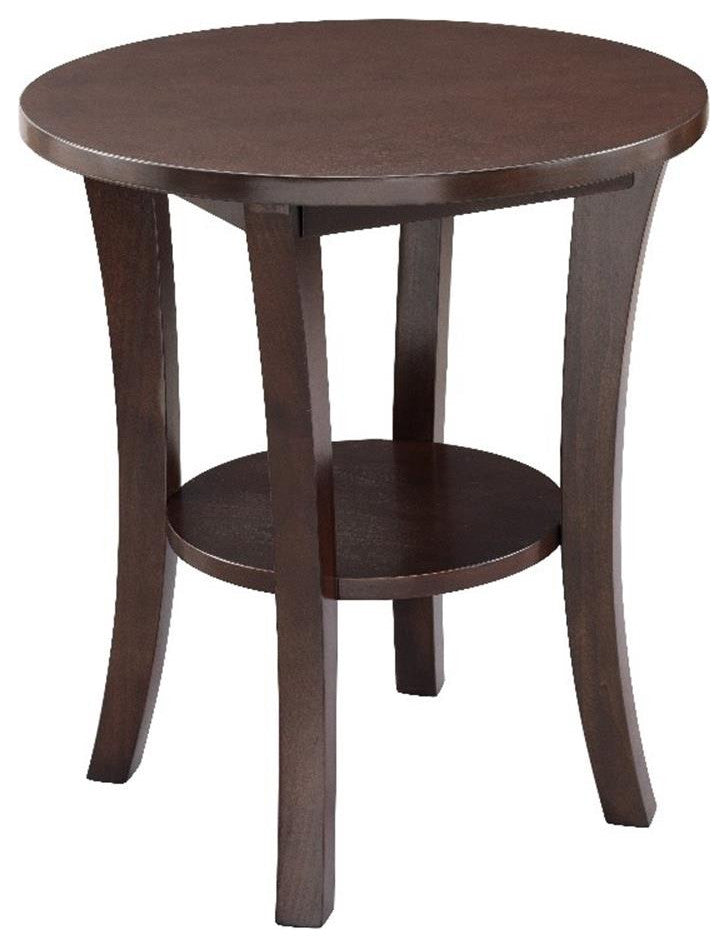 Leick Furniture Boa Round Wood End Table in Chocolate Cherry