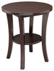 Leick Furniture Boa Round Wood End Table in Chocolate Cherry