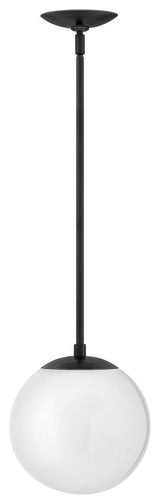Hinkley Warby 9.5" Small Pendant Light, Black + White Glass