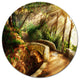 Bright Sun In Mystical Park, Landscape Disc Metal Artwork, 23"