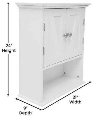 Dune Wall Mounted Bathroom Medicine Cabinet, White