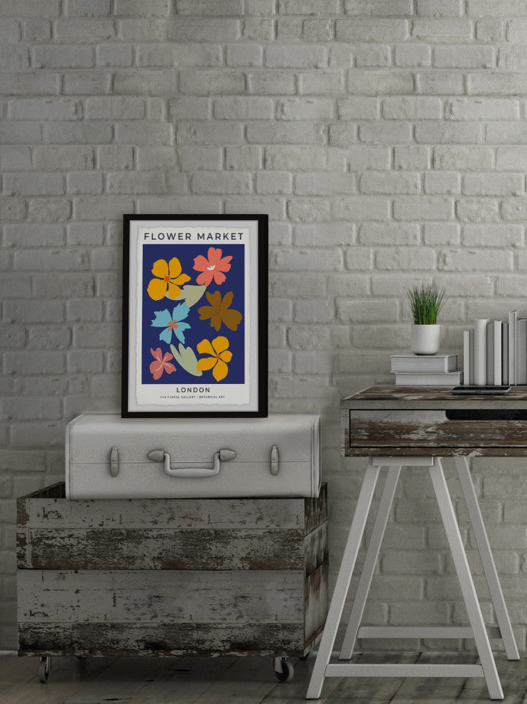 "Flower Market London" Framed Painting Print, 24x36