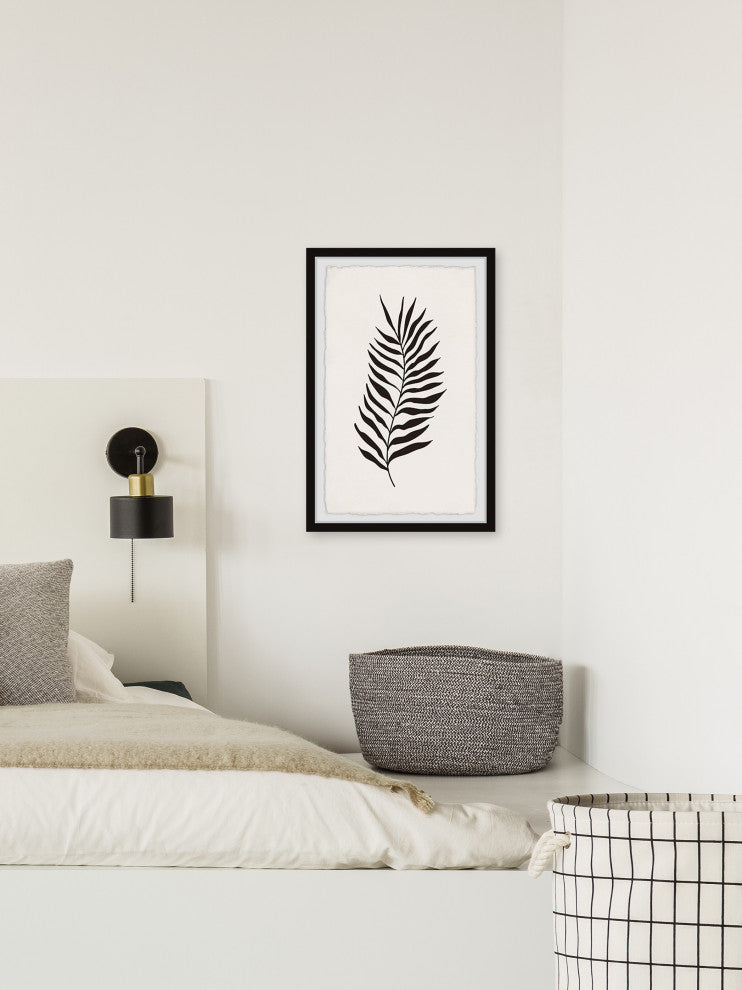 "Black Fern Leaf" Framed Painting Print, 16x24