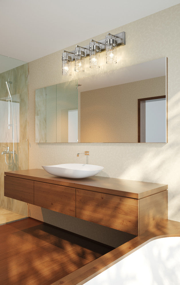 Zlite 3035-4V-BN 4-Light Vanity, Clear