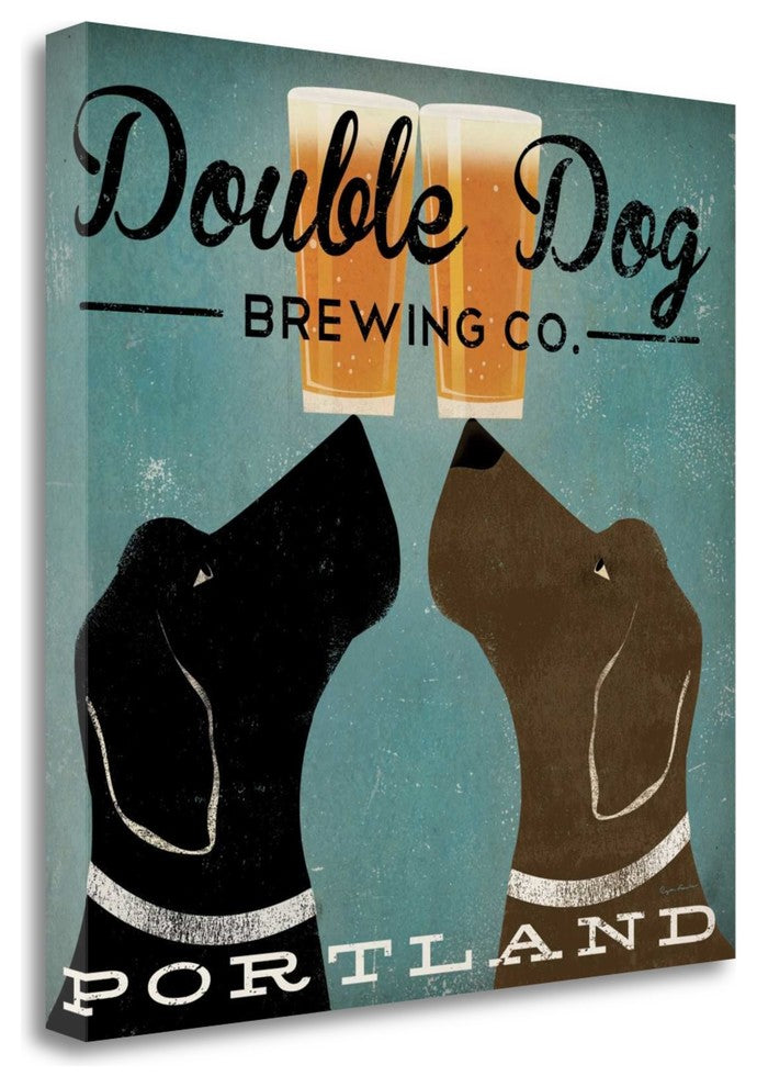 "Double Dog Brewing Co." By Ryan Fowler, Giclee Print on Gallery Wrap Canvas