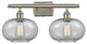 2-Light LED Caledonia 16" Bath Fixture, Brushed Satin Nickel, Shade: Charcoal