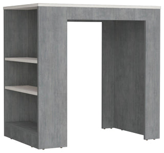 Kitchen Island Doyle, Kitchen, Concrete Gray / Ibiza Marble Color Finish