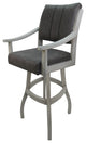 Swivel Counter Wood Bar Stool Casa on S-Base, Northwest Elk - Antigue White, 26"