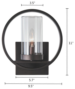 JOSEPH Transitional 1 Light Rubbed Bronze Outdoor/Indoor Wall Sconce 11"