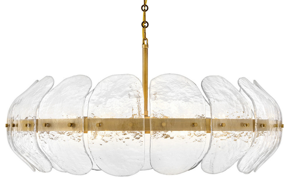 Fredrick Ramond Lillia Large Convertible Drum Chandelier, Heritage Brass