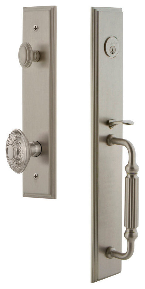 Carre' 1-Piece Dummy Handleset, F Grip and Grande Victorian Knob, 849081