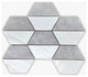 Bianco Dolomiti and Allure Grey Blend Honed 5" Hexagon Marble Mosaic