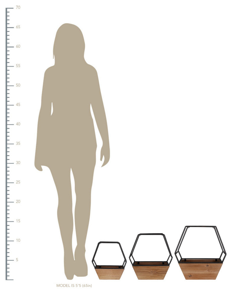 Set of 3 Boho Cool Hexagon Wall Planters