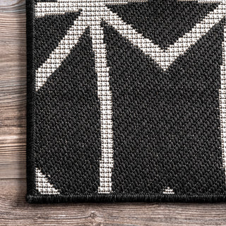 Nuloom Saunders Geometric Indoor/Outdoor Striped Area Rug, Dark Grey 9'6"x12'