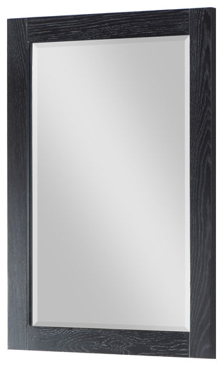 Ivy Rectangular Bathroom Wood Framed Wall Mirror, Black Oak, 28"