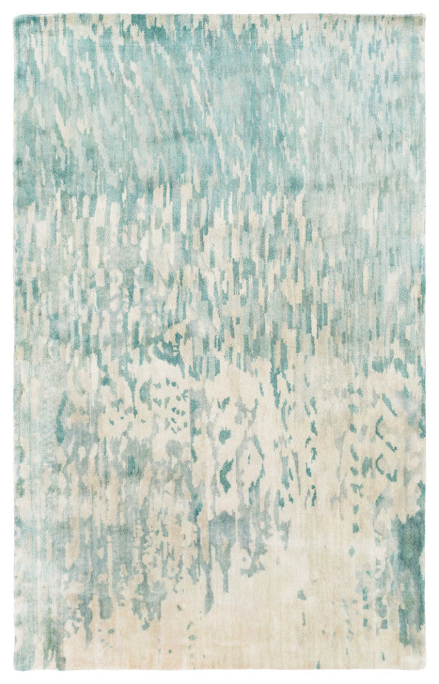Surya Watercolor WAT-5004 Modern Area Rug, Teal, 5' x 8' Rectangle