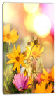 Blooming Yellow and Pink Flowers, Floral Canvas Art Print, 16"x32"