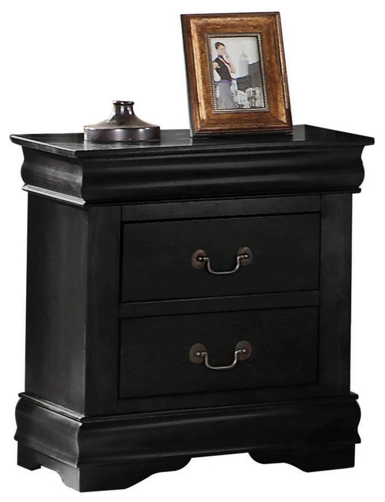 Louis Philippe Nightstand, Black