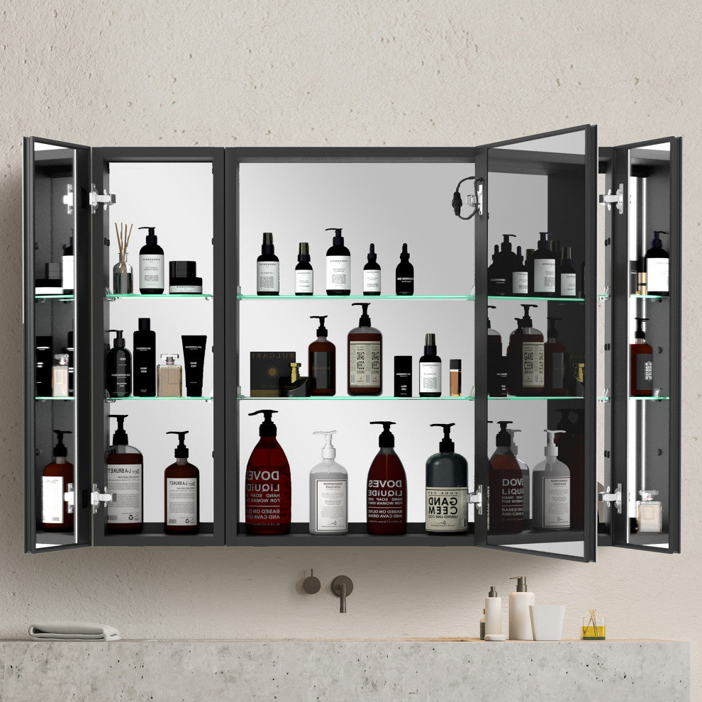 30"x39" Surface Mount Frameless LED Medicine Cabinet With Anti-Fog and Dimmable, Right Door