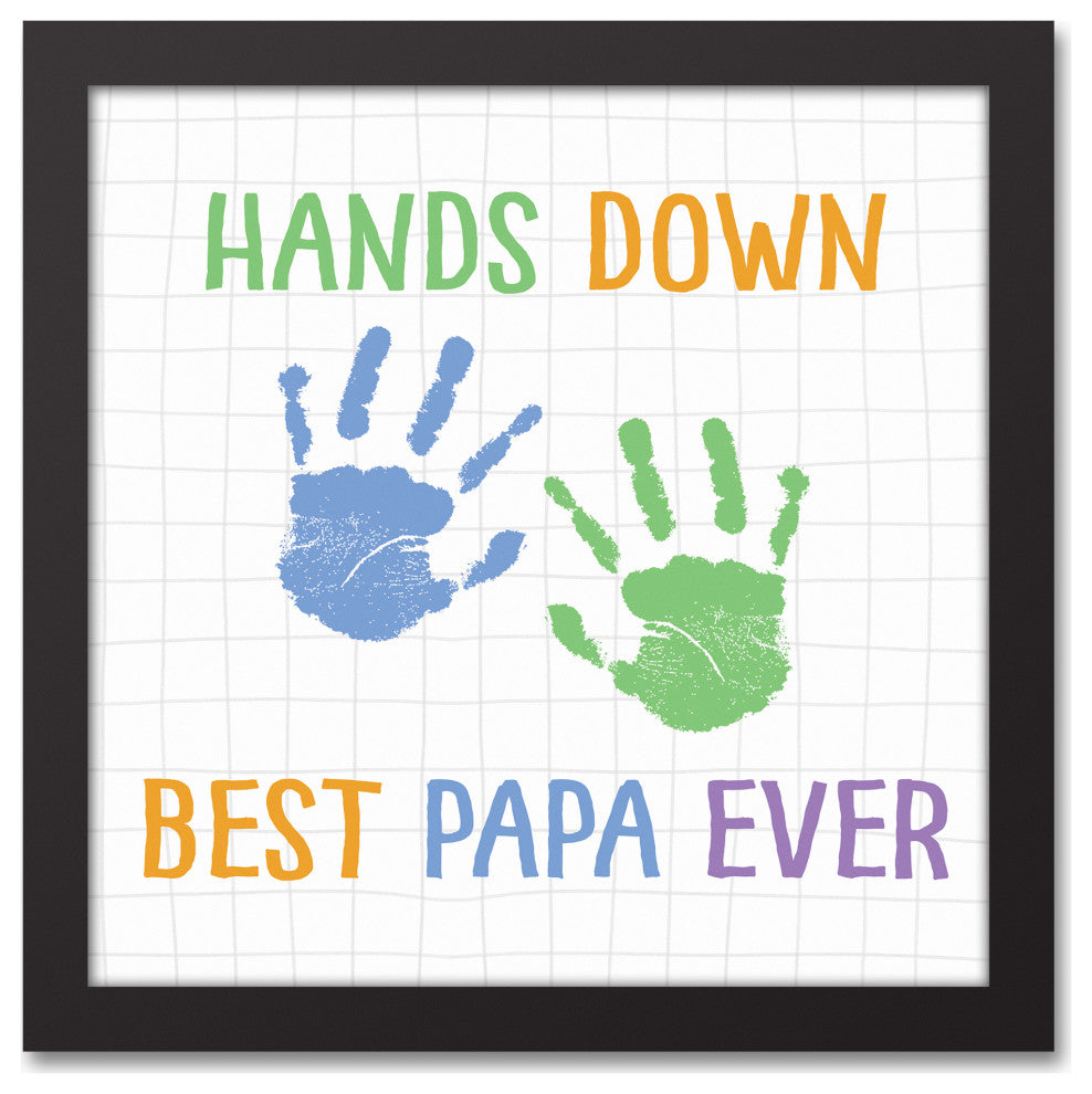 Hands Down Best Papa 12x12 Black Framed Canvas
