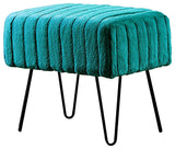 Serenta Super Mink Ottoman, Tile Blue, 19''x13''x17''