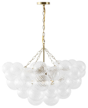 Safavieh Couture Betty Glass Bubbles Chandelier, Brass/Clear
