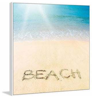 "Sandy Beach" Floater Framed Painting Print on Canvas, 12"x12"