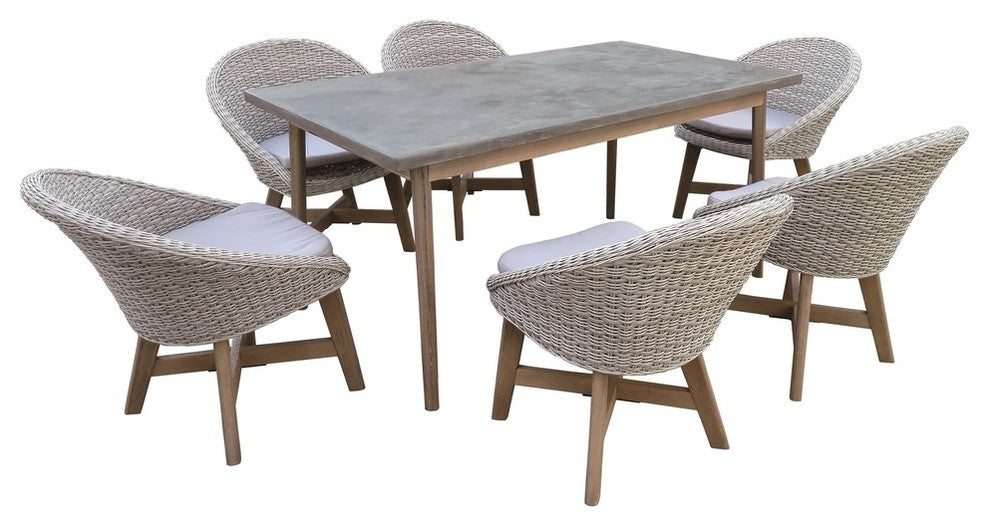 Leece 7-Piece Dining Set With Cushions