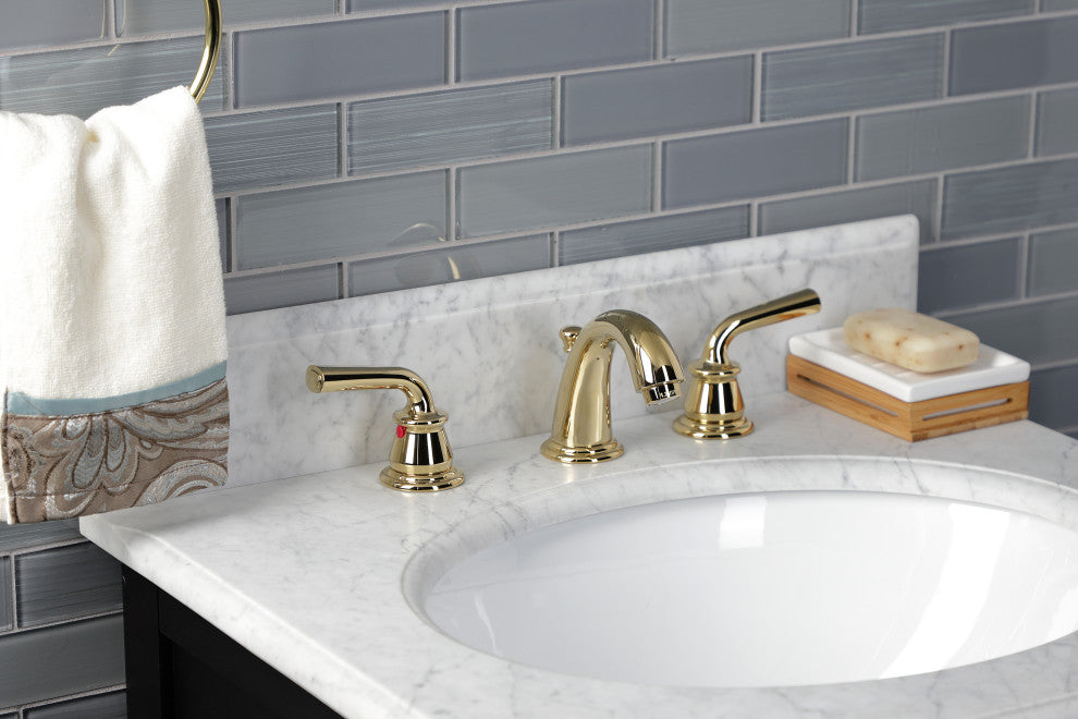 Kingston Brass KB912RXL Widespread Bathroom Faucet, Pop-Up Drain