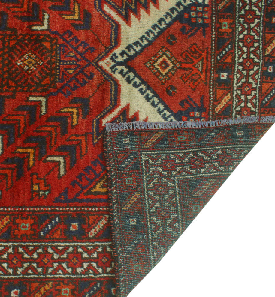 Vintage Distressed Robyn Rust/Blue Rug, 3'9x6'5