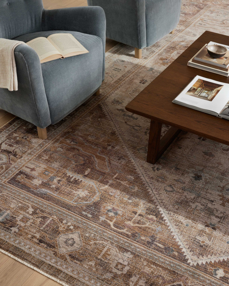Loloi Lyra Natural / Mocha 7'-10" x 7'-10" Round Area Rug