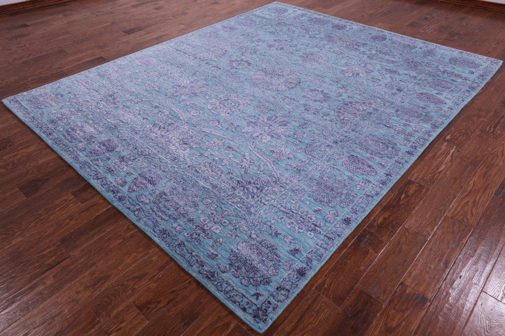 8' 1" X 10' 2" Wool & Silk Persian Hand-Knotted Rug - Q15563