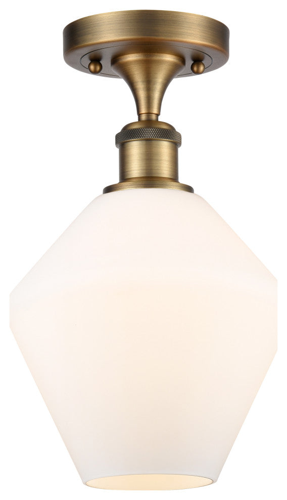 Innovations 516-1C-BB-G651-8-LED 1-Light Semi-Flush Mount, Brushed Brass