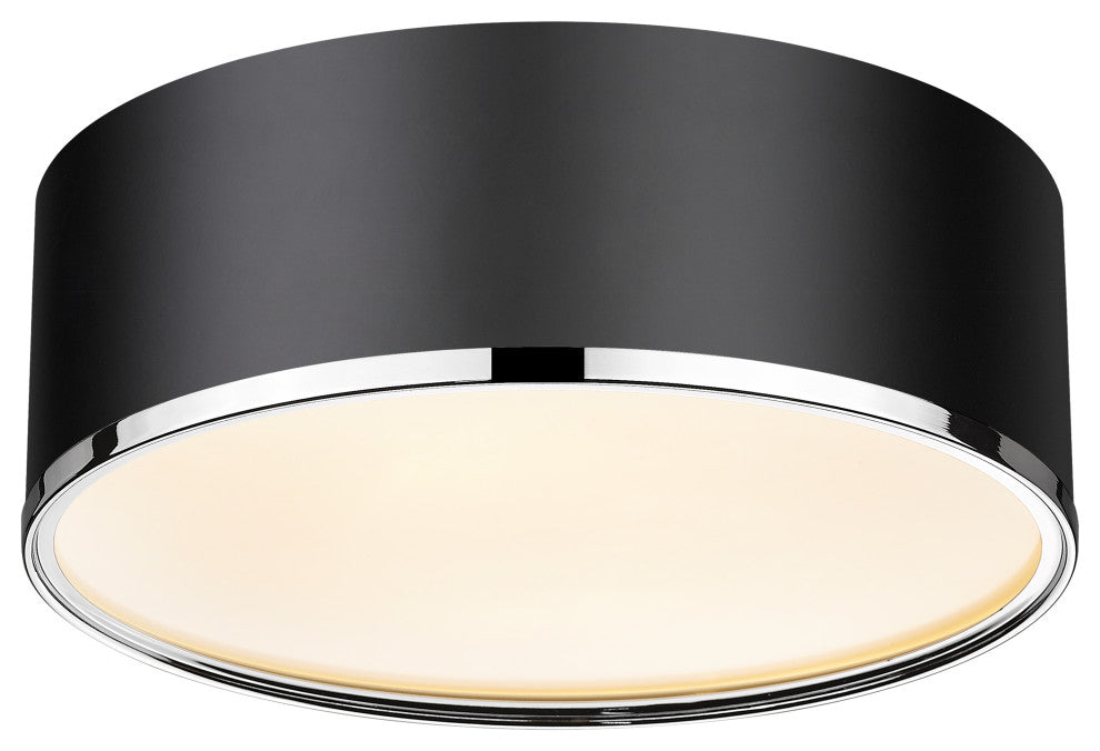 Zlite 2303F3-MB-CH 3-Light Flush Mount, Matte Black