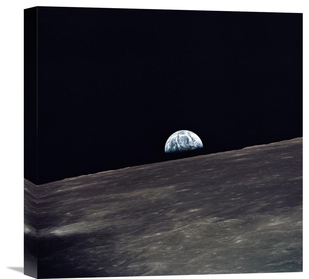 "Earthrise, viewed from Apollo 10, 1969" Canvas Giclee by NASA, 18"x18"