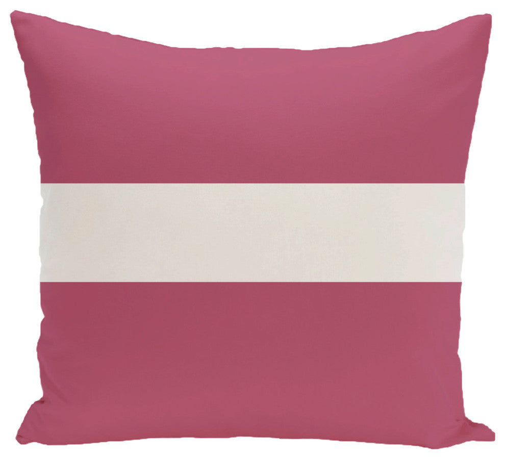 Narrow The Gap Stripe Print Pillow, Pink Cheeks, 18"x18"