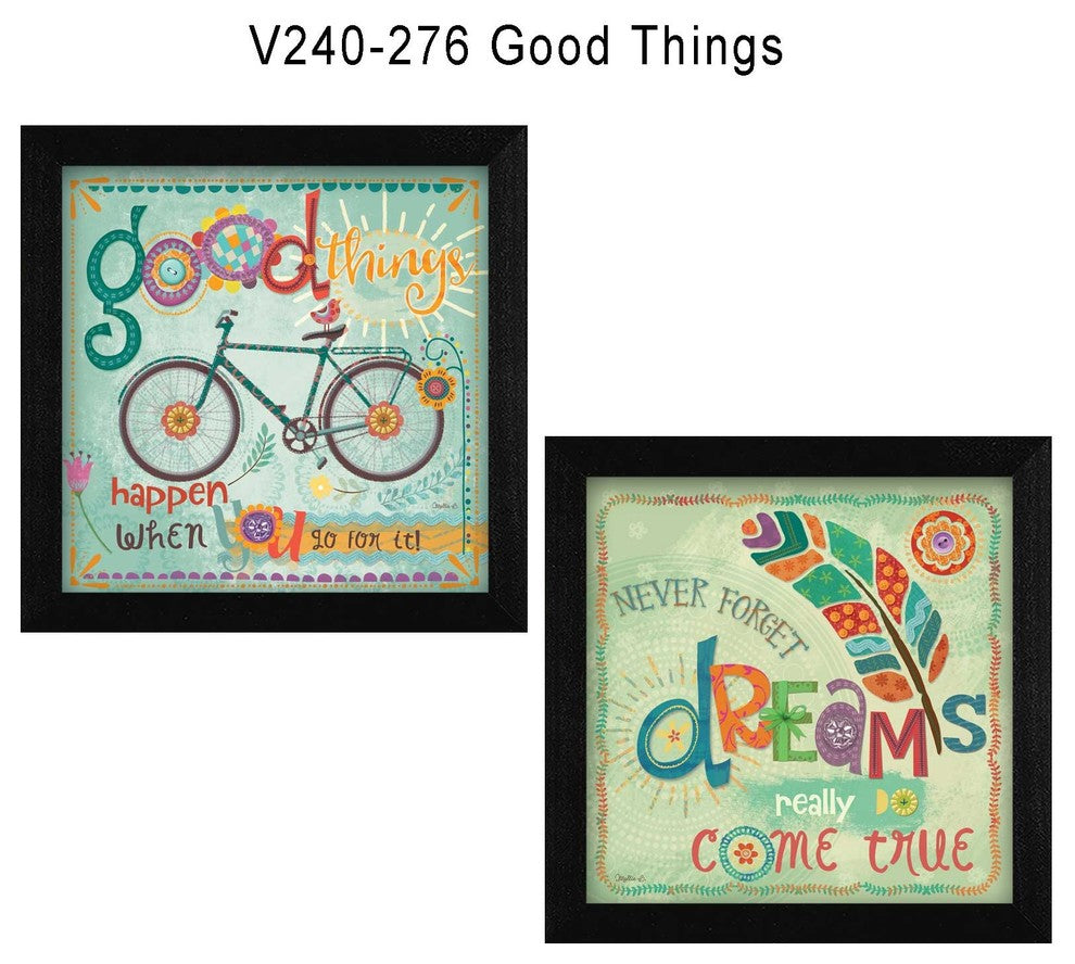 "Good Things" Collection By Mollie B., Printed Wall Art, Black Frame
