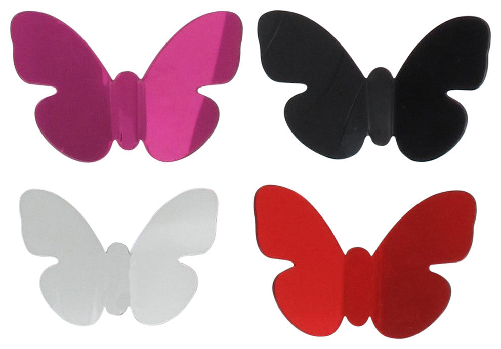 Acrylic Butterfly With Magnet Azure Set of 3 Pink