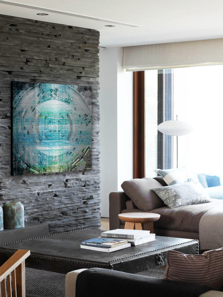 "Wrong Way Circle" Painting Print on Brushed Aluminum, 24"x24"