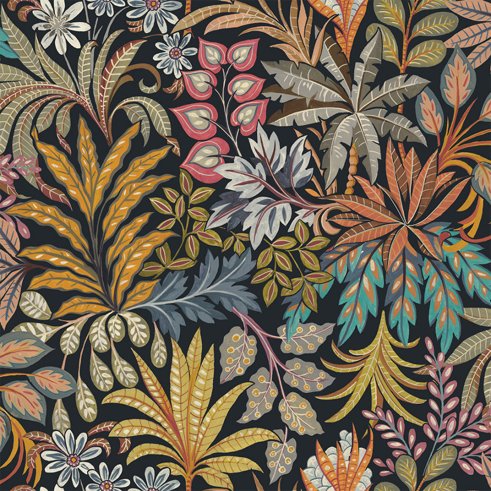 Crafted Floral Peel and Stick Wallpaper, Sample, Summer Night