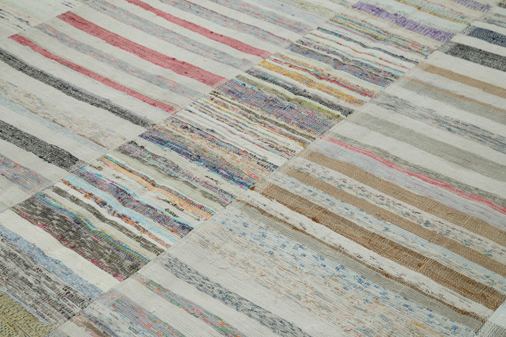 Rug N Carpet - Handmade Turkish 9' 4'' x 13' 5'' Unique Patchwork Kilim Rug