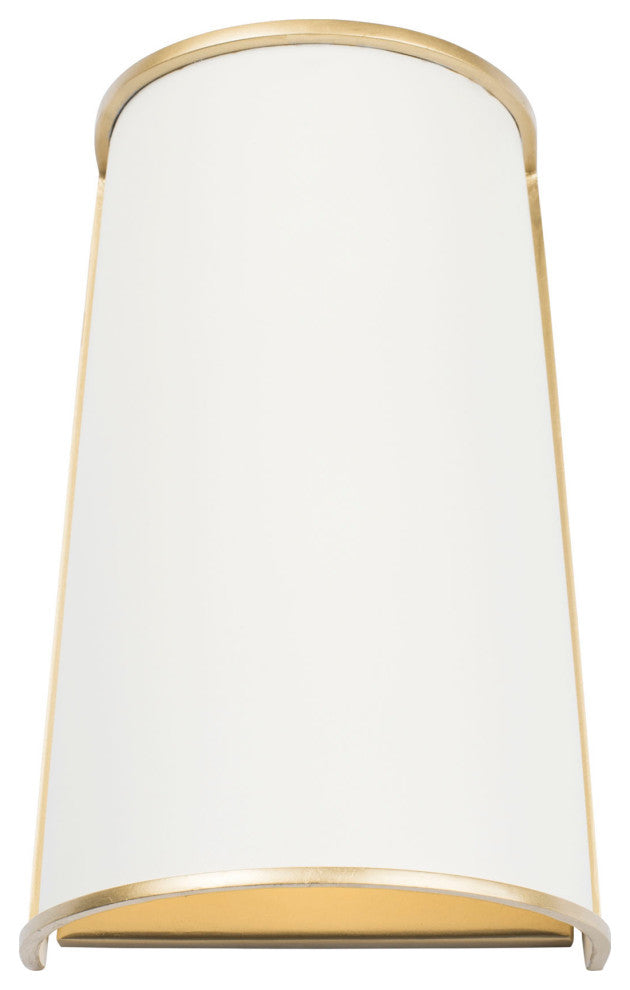 Coco 2-Lt  Sconce - Matte White/French Gold