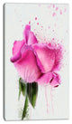 Beautiful Pink Rose Watercolor, Floral Canvas Art Print, 16"x32"