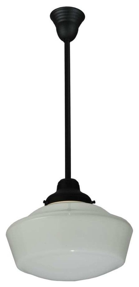 Meyda lighting 12592 16"W Revival Schoolhouse With Traditional Globe Pendant