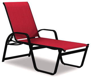 Aruba II 4-Position High Bed Chaise, Textured Black, Red