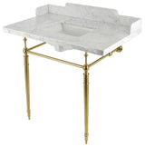 LMS3622M8SQ7 36" Carrara Marble Console Sink with Legs
